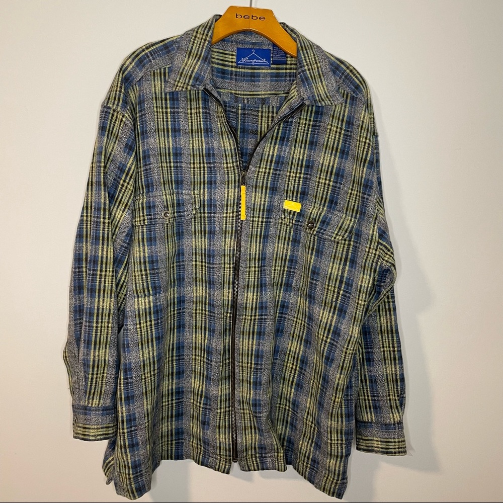 Vintage Men’s Shacket Striped Full Zip Laundromat made in Nepal size Large